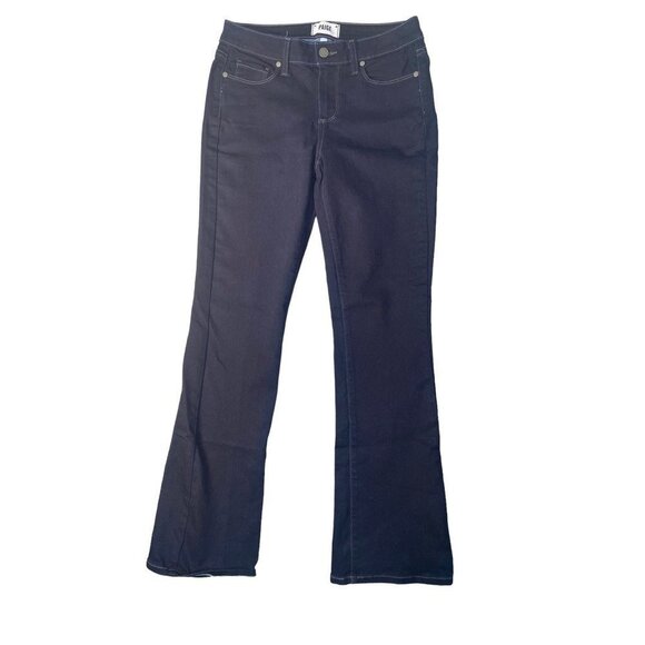 Paige Women's‎ Manhattan Flare Jeans Blue Stretch Dark Wash Mid Rise USA Size 28 - Picture 2 of 12